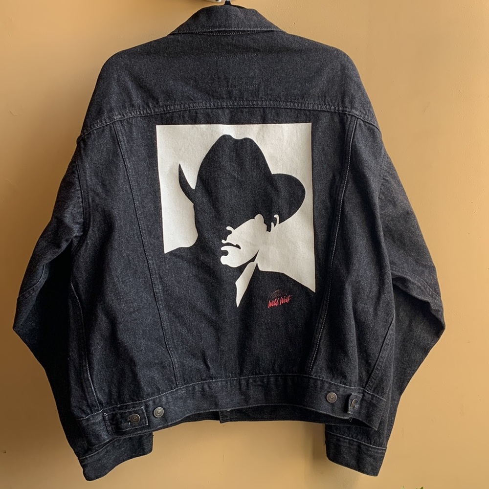 Rare Vintage 80s”/90s” Marboro Black Denim Jacket XL/ TG Unisex